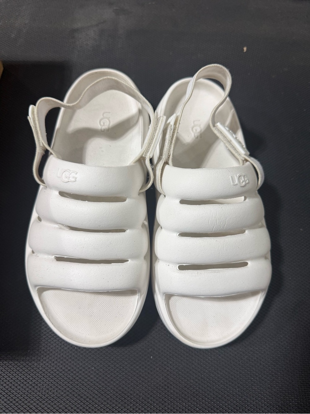UGG Kids White Puffer-Style Sandals K Sport Yeah